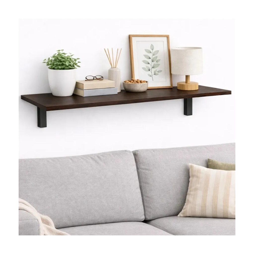 Mensola da Muro da appoggio in Legno nobilitato spessore 1,8 cm in colore Wenge 60x30 cm