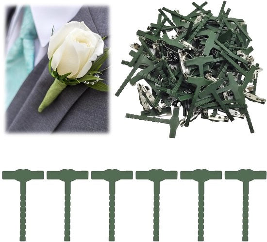 Spilla di Sicurezza Grande - 90 Pezzi - Forma T - Plastica - Matrimonio/Corsage - Facile da Usare - Spilla per Corsage