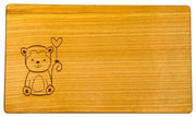 Snodo per bambini con tema animale "Scimmia" in legno di cerro FSC certificato - Piccolo tavolino da colazione per bambini - Piccolo tavolo da colazione in legno 26cm x 15cm x 1cm