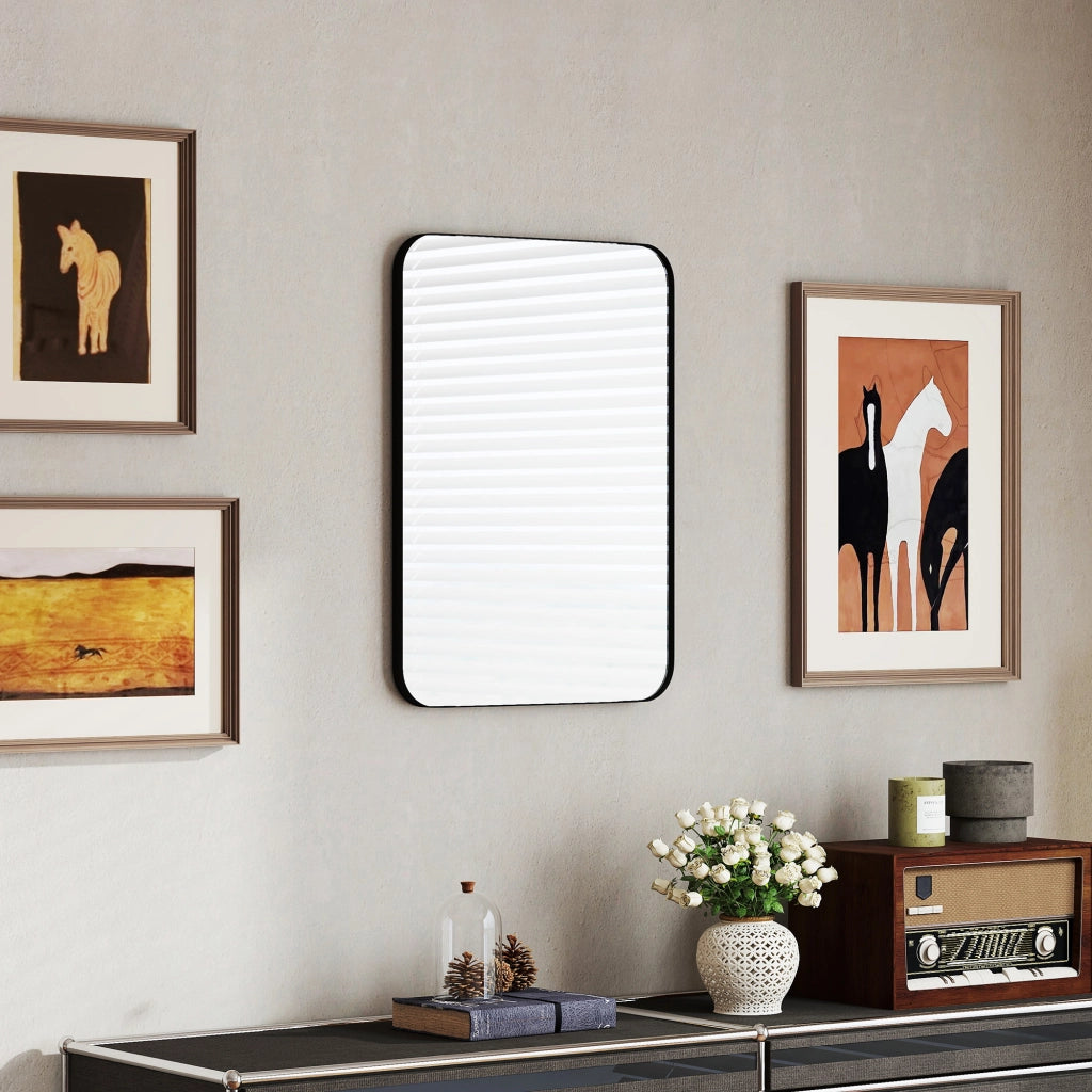 Specchio da Bagno con Cornice in Metallo ¨C Xylo ¨C Nero 50x70 cm