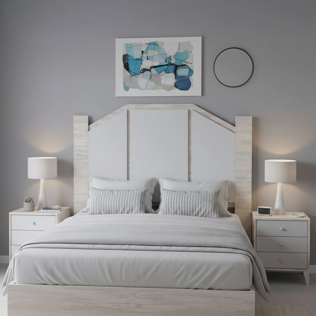 Genzone, Testiera Letto, 248x33 cm Bianco