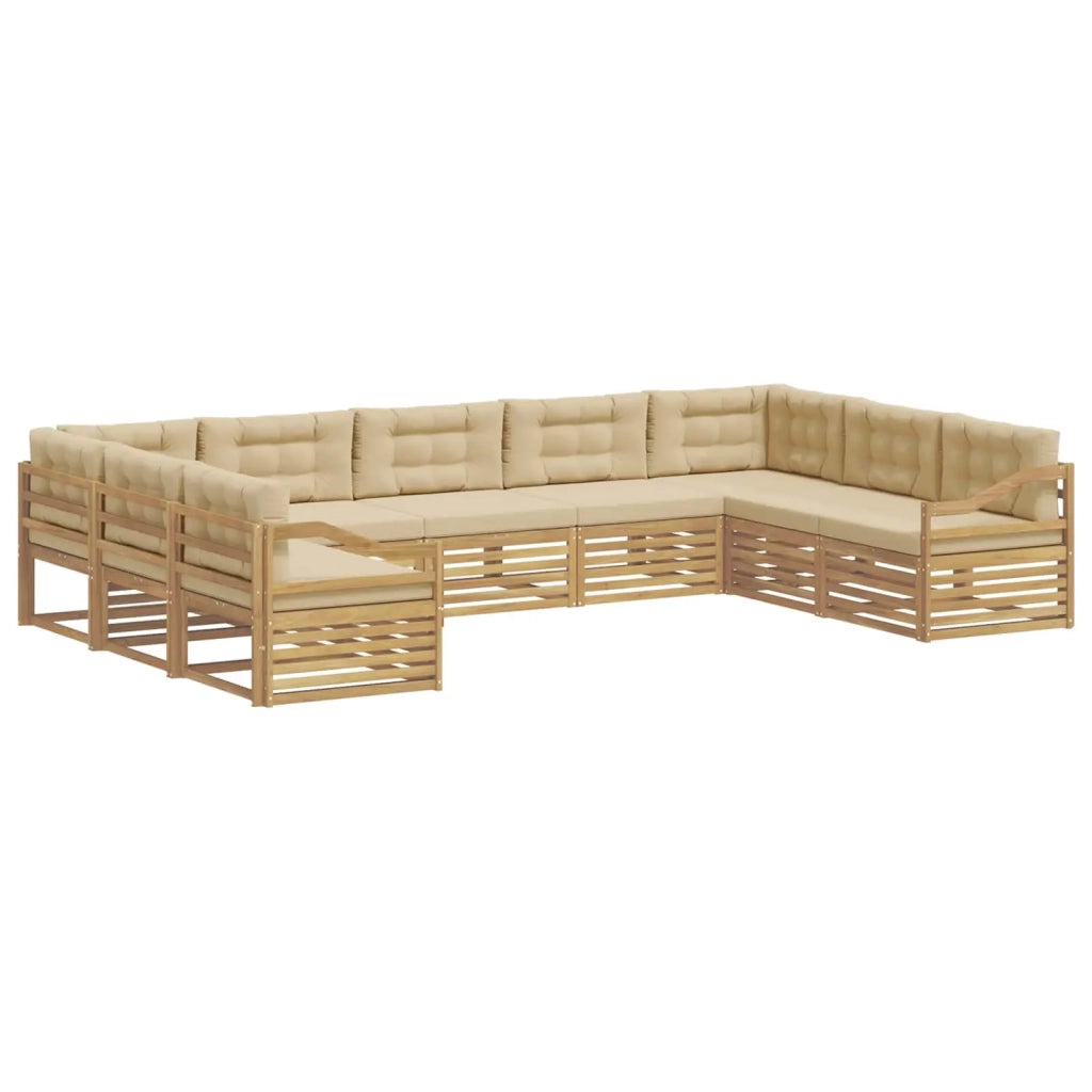 Set di divani da esterno 9 pcs Bianco e Beige 3391173