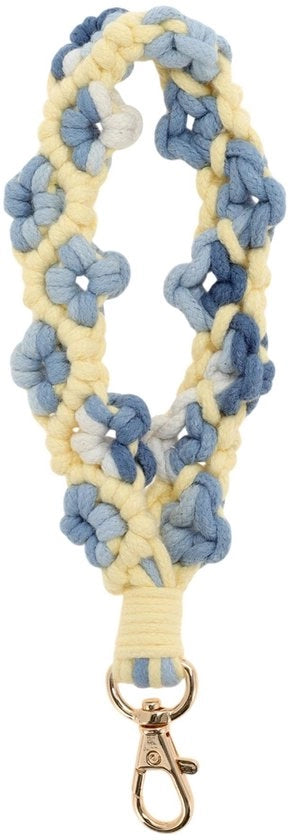 Hanger per chiavi in stile bohemien - Hanger per chiavi a maglia macramè - Hanger per fiori - Hanger per polso - Sostenibile - Realizzato a mano con fili di cotone - Cordino per chiavi