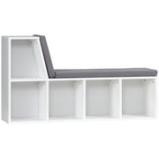 Libreria con divano 2 posti ¨C Minimal ¨C 5 scomparti, bianco grigio, 108x30x60 cm