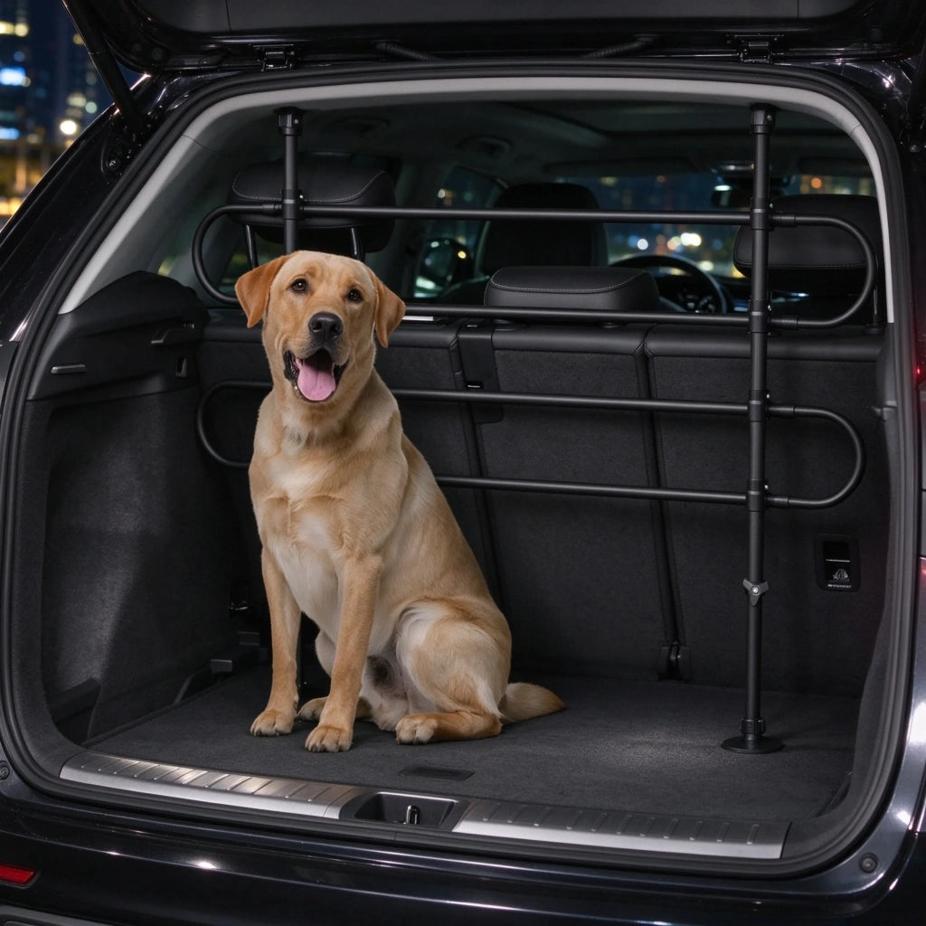 Cancello per cani e animali domestici, barriera di sicurezza flessibile universale per porte e scale (solo con guida divisoria per cani)
