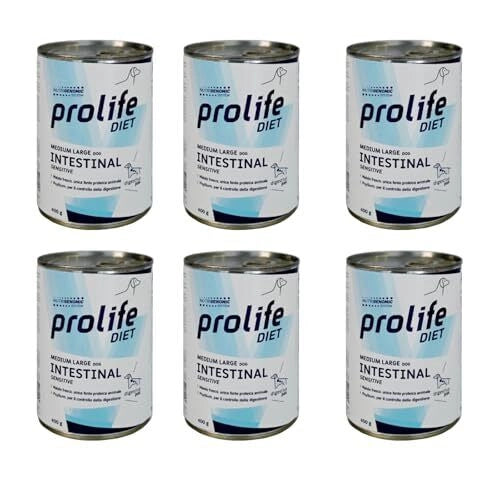 CIBO IN SCATOLA PER CANI DIET DOG INTESTINAL SENSITIVE. 400GR PROLIFE 6x400