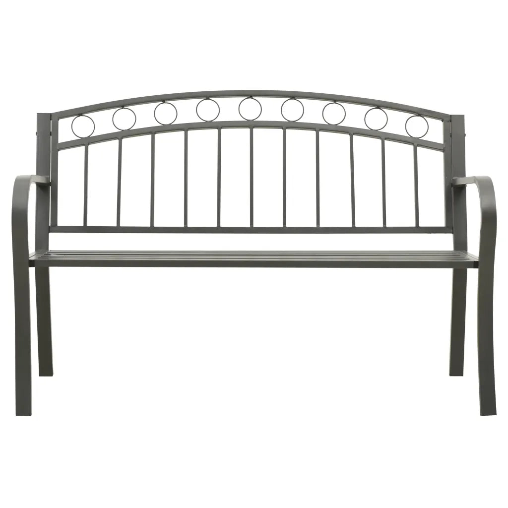 Panca da Giardino Grigia 120 cm Acciaio 319586