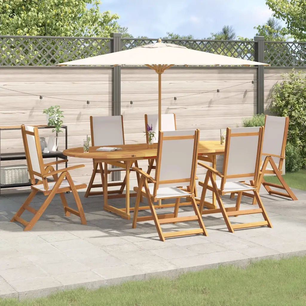 Set Pranzo da Giardino 9pz Legno Massello di Acacia e Textilene 3279291