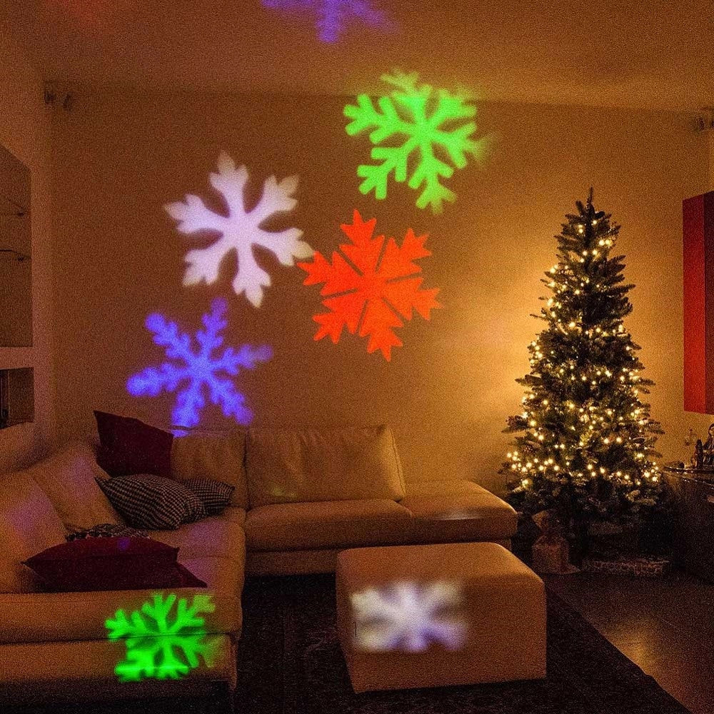 Trade Shop - Proiettore Laser Led Rgb Natale Esterno Giochi Luce Fiocchi Di Neve Multicolore -