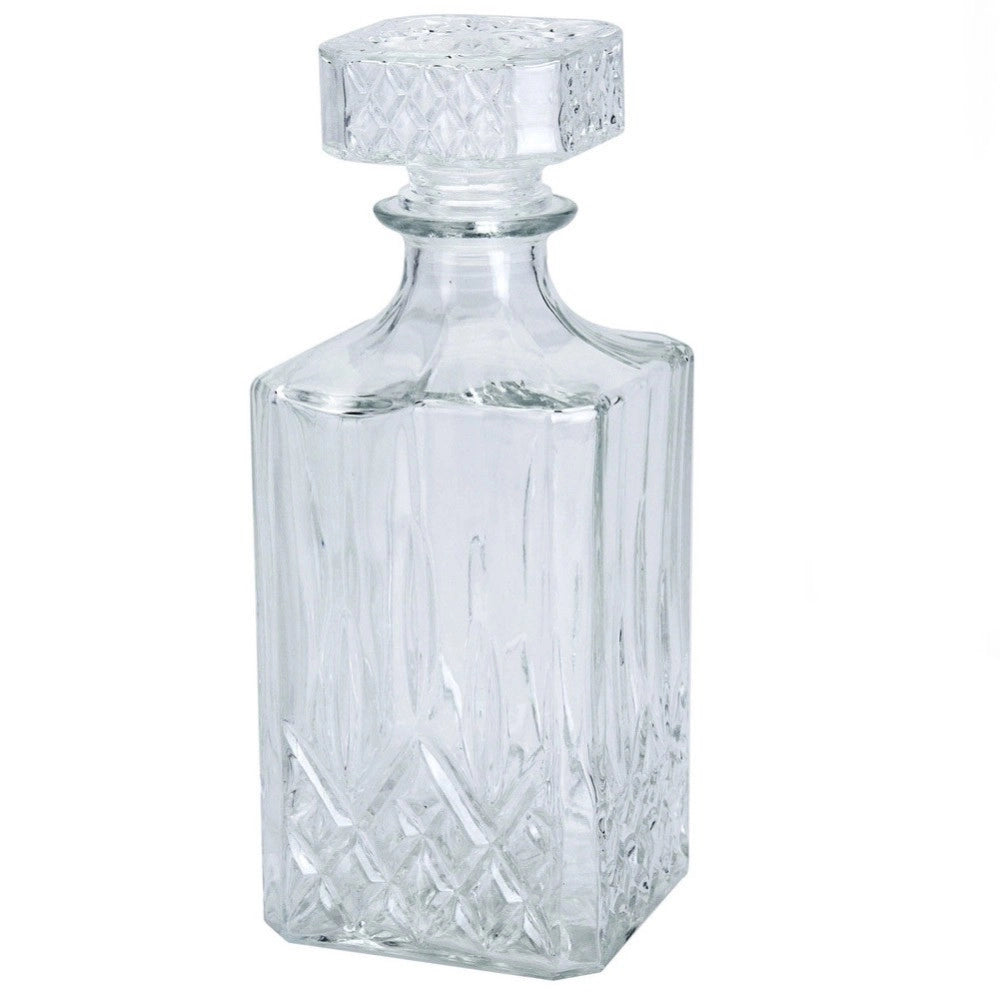 Trade Shop - Bottiglia Vintage Per Liquore Wiskey Cognac Scotch In Vetro Con Tappo 9x23cm -