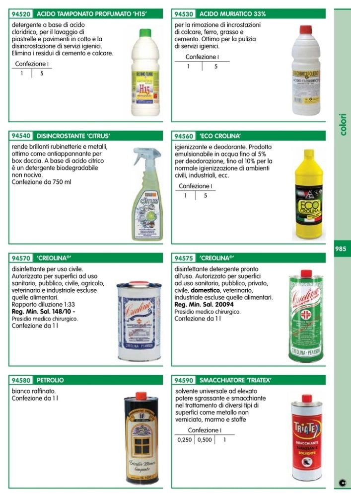 12pz acido muriatico "puro" al 33% lt.1 cod:ferx.37677