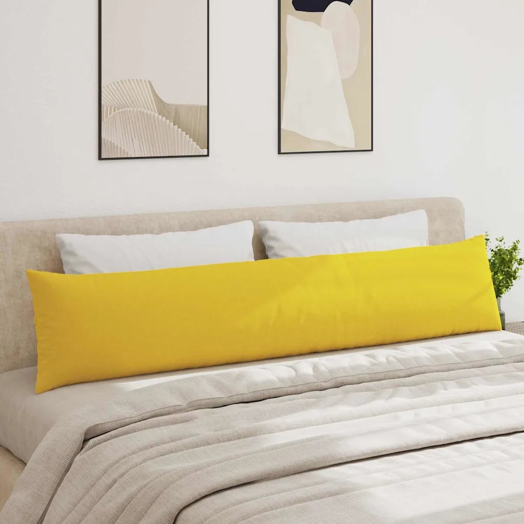 Cuscini da Divano 2 pcs Giallo Chiaro 200 x 40 cm Tessuto 42013877