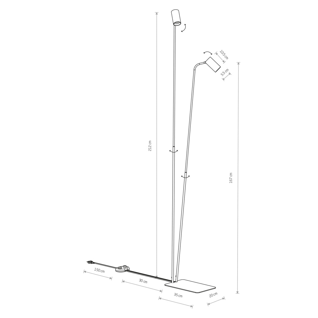 Lampada da terra Nowodvorski MONO 7708 2xGU10 LED nera