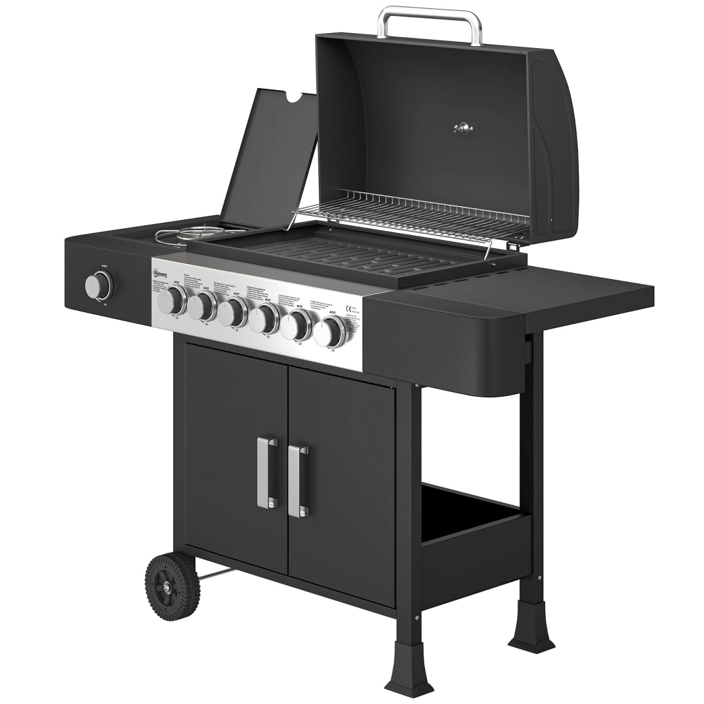 Barbecue a gas 6+1 bruciatori 17,8 KW ¨C zephmum ¨C grigio acciaio inox