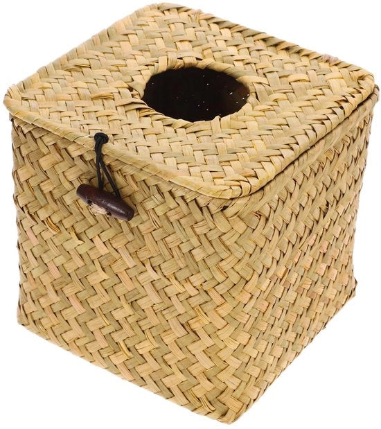 Scatola per Tovaglioli in Rete Tessuta - Scatola Quadrata per Tovaglioli - Contenitore Decorativo per Tovaglioli - Adatto per Ufficio - Dimensioni 14,5 x 14 cm - Facile da Pulire
