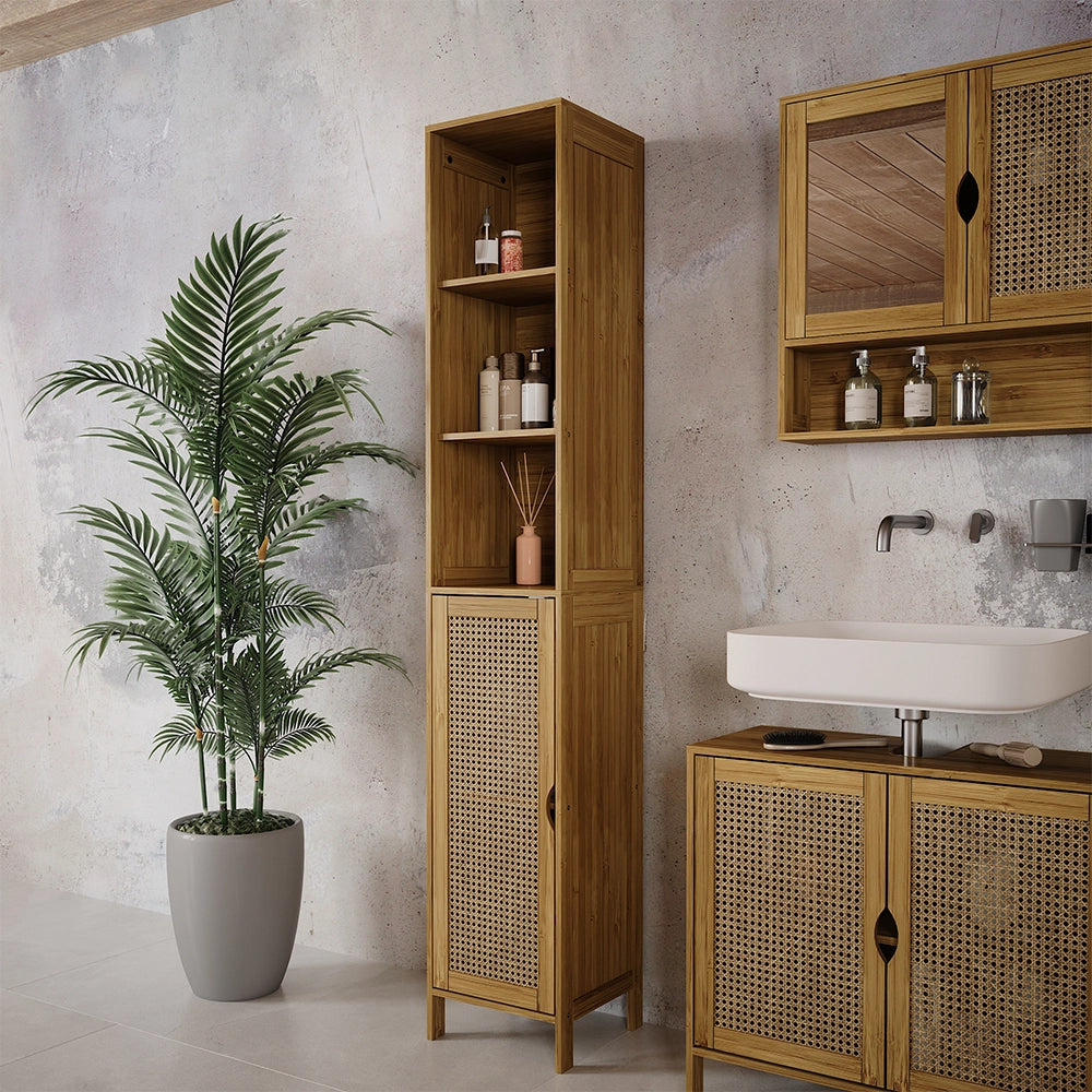 Vicco Mobiletto da bagno Bambù 30 x 170 cm