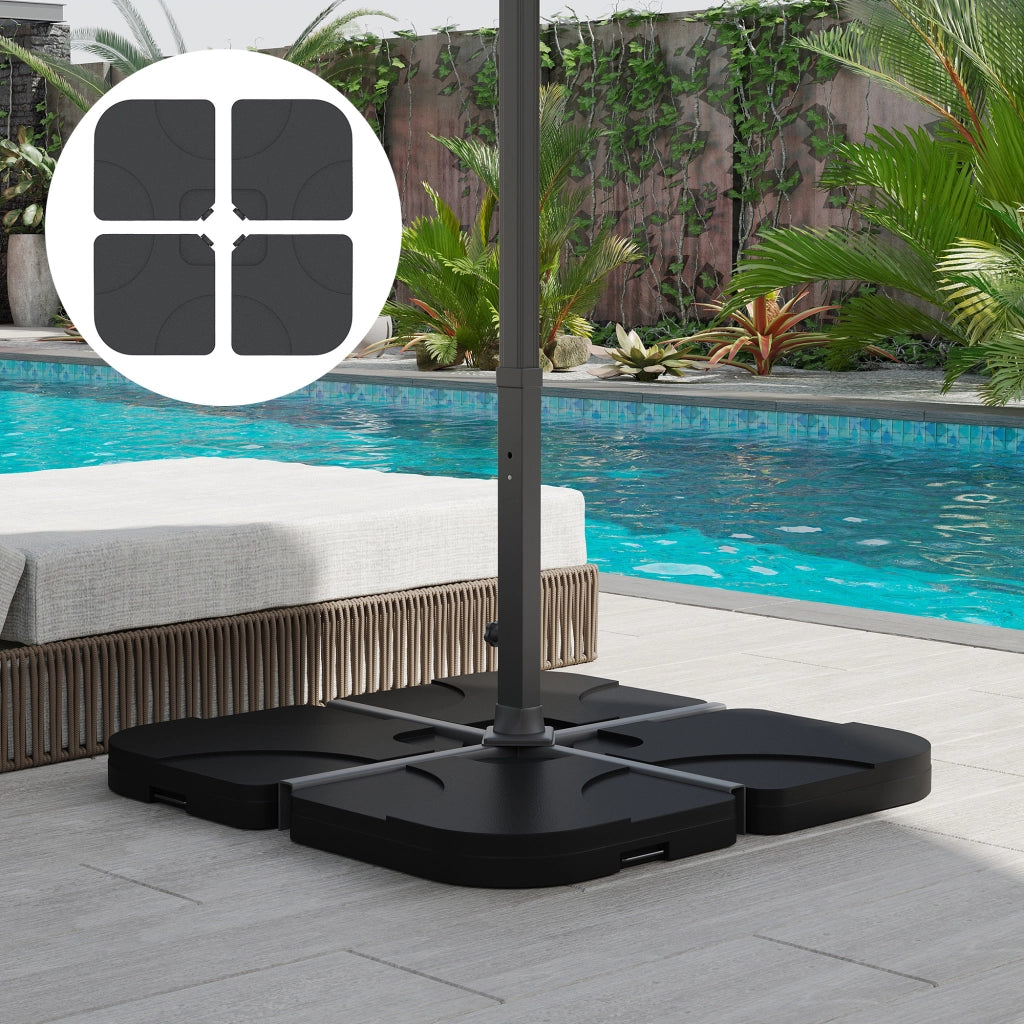 Set 4 Pezzi Base per Ombrellone da Giardino in Plastica ¨C Minimal ¨C 50x50x7.5 cm