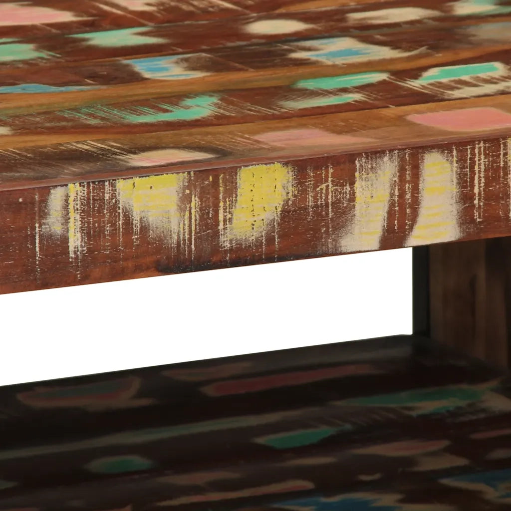 Tavolino salotto | Tavolino da caff¨¨ | Tavolino da Soggiorno Multicolore 70x50x38cm Legno Massello Recupero