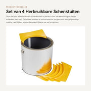 Set di 4 tappi per vernice riciclabile - Tappo per contenitore di vernice - Tappo antiscivolo - Vernice senza sbavatura - Giallo - 160,3 x 86,1 mm - Tappo per vernice riciclabile