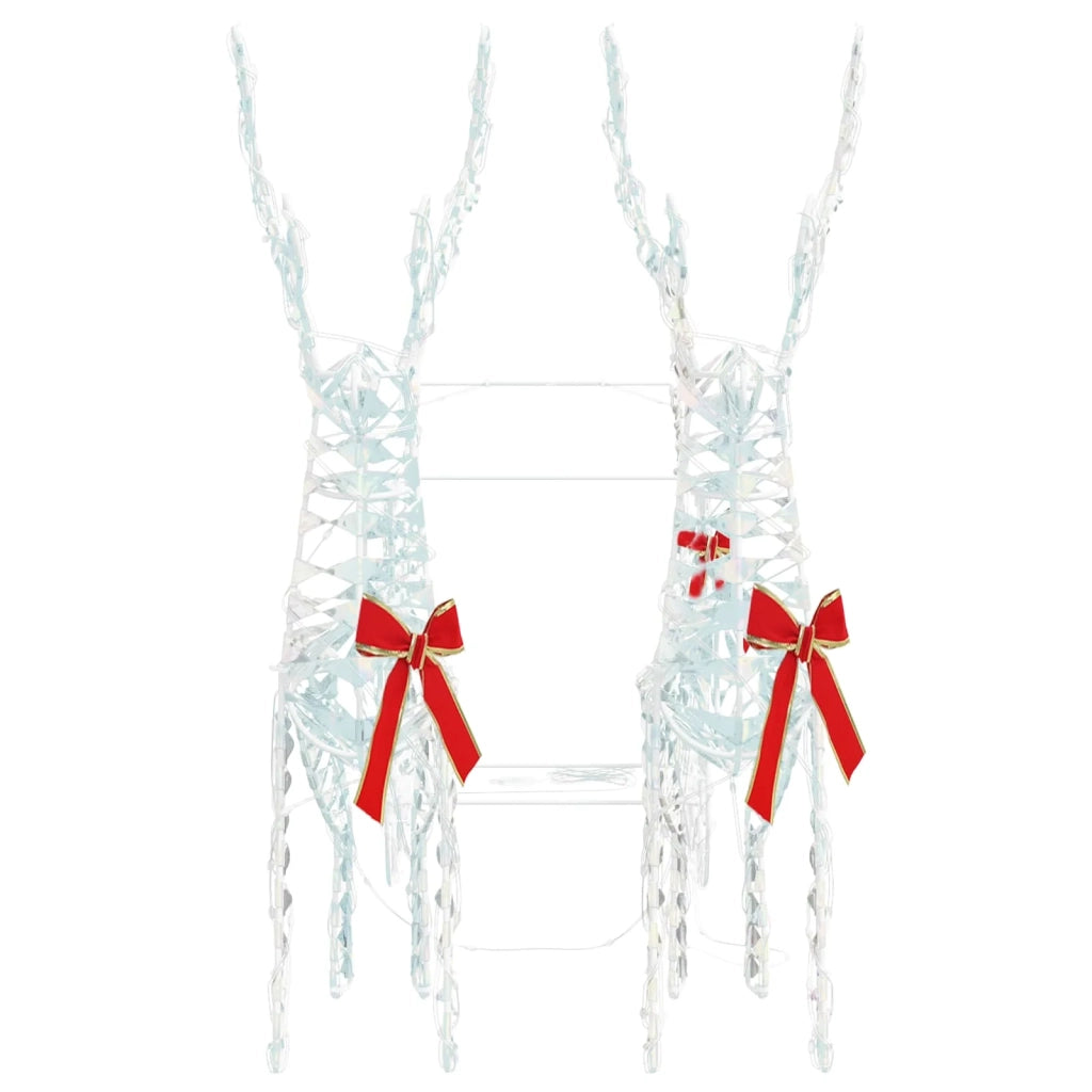 Slitta trainata da renna Bianco caldo 30 x 12 x 54,5 cm PET 42018970
