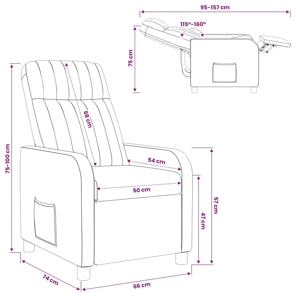 Poltrona reclinabile Crema Velluto (V) 42035116