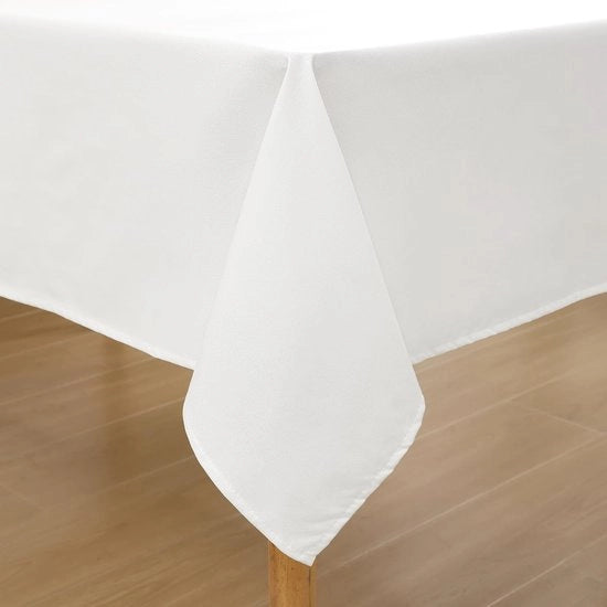Tavolo con copertura lino-look, idrorepellente, 100 x 140 cm, copertura tavolo lino, idrorepellente, copertura tavolo con protezione contro macchie, bianco
