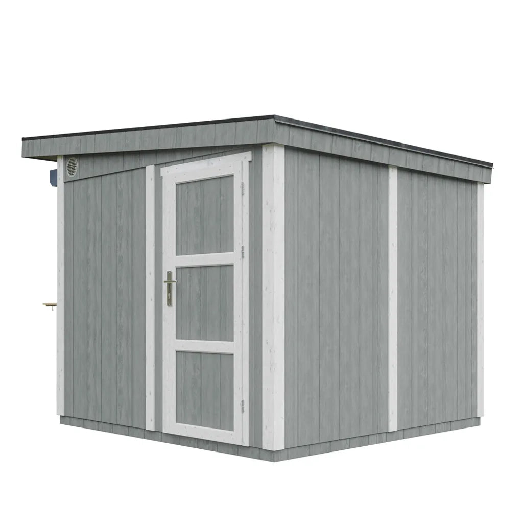 Chiosco esterno PREMIUM - 5,9m?² - H240x248x305 cm - Costruzione pannello PREMIUM - Timbela M950-CAVERN STEEL