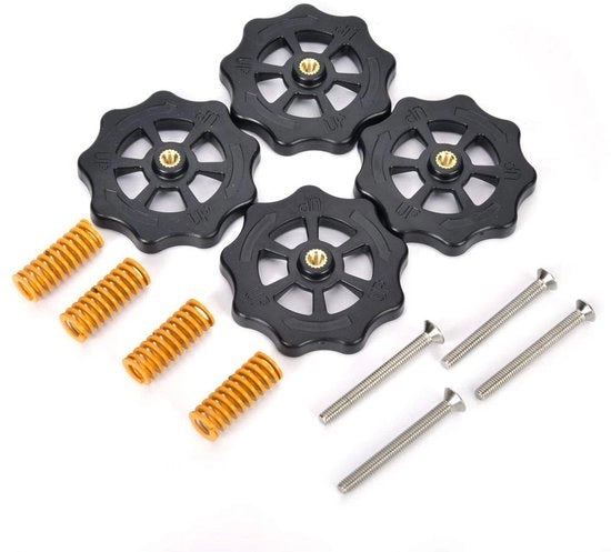 Set di Stelmoer 4 pezzi - Stelmoer rotante 52mm - Viti - Sostegno riscaldato - Compressore a molla - Compatibile con Stampanti - Mozzo