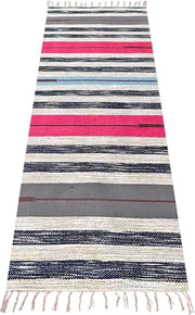 Mat di yoga Fatto a mano da Art & Rugs di cotone biologico - tessuto a mano, antiscivolo e spesso - adatto per diverse yoga e fitness in casa - comodo e extra lungo - 60 x 180 x 3 mm
