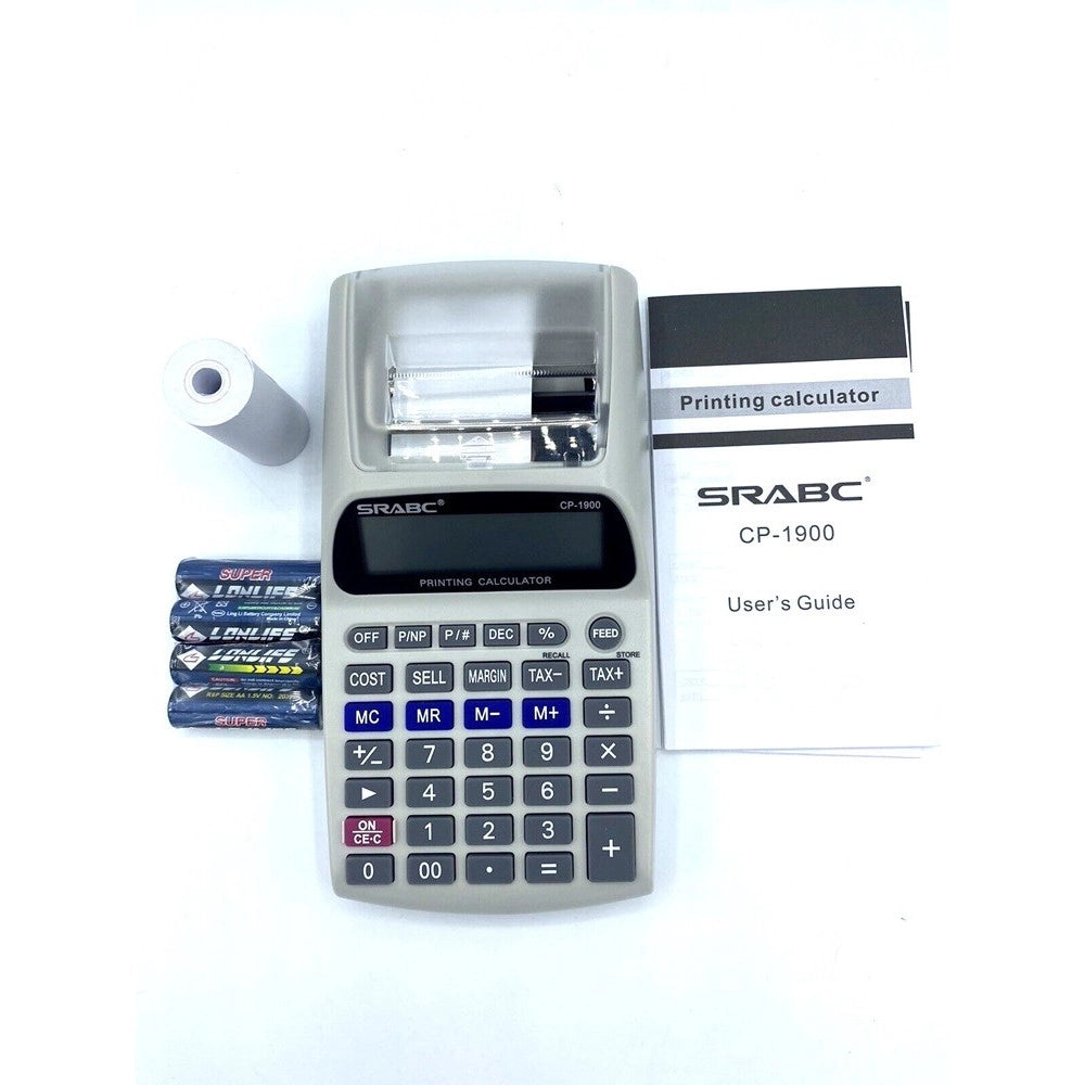 Trade Shop - Calcolatrice Scrivente Con Display Lcd 12 Cifre Scontrino Stampato Non Fiscale -