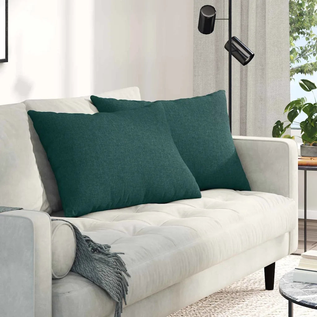 Cuscini da Divano 2 pcs Verde Scuro 70 x 50 cm Tessuto 42013744