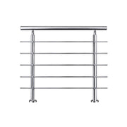 Balaustra Corrimano Ringhiera in acciaio inox spazzolato 80x106cm per interni ed esterni 5 barre trasversali