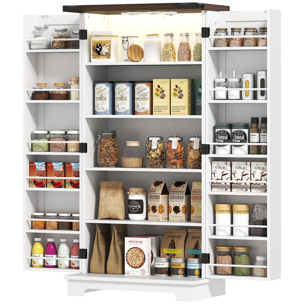 Buffet con 12 ante e luce LED ¨C zephmum ¨C bianco 60x40x120 cm