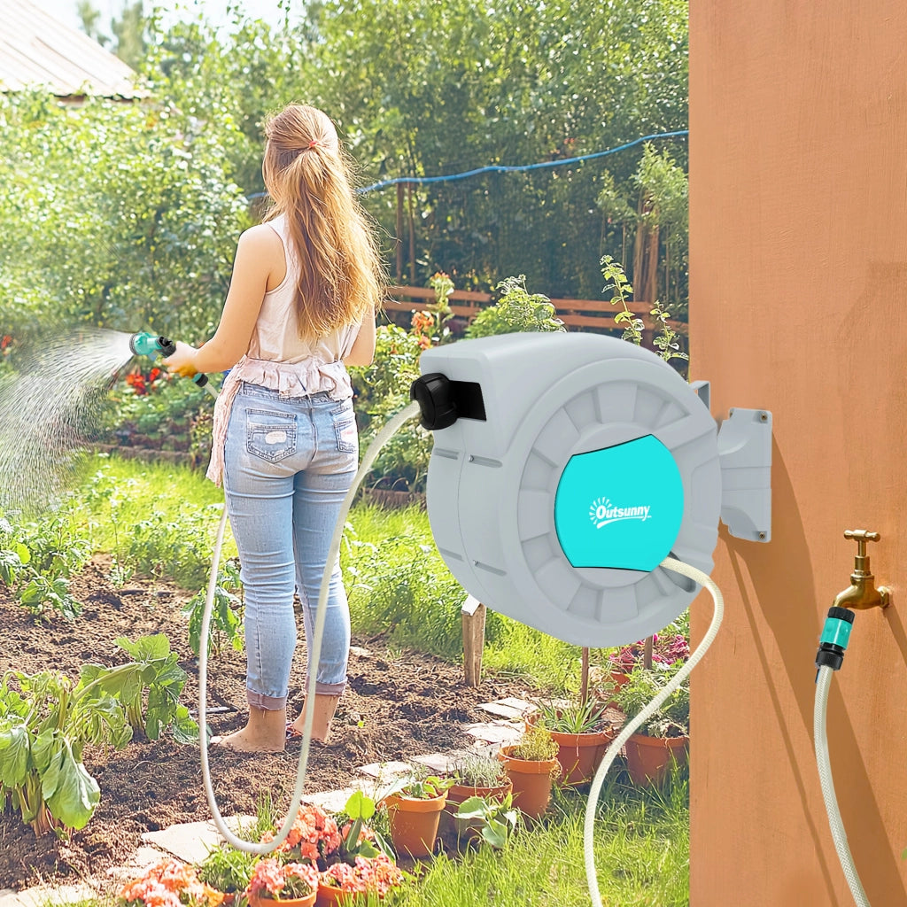 Avvolgitubo Automatico a Parete e Portatile ¨C Minimal ¨C Grigio 25+2 m