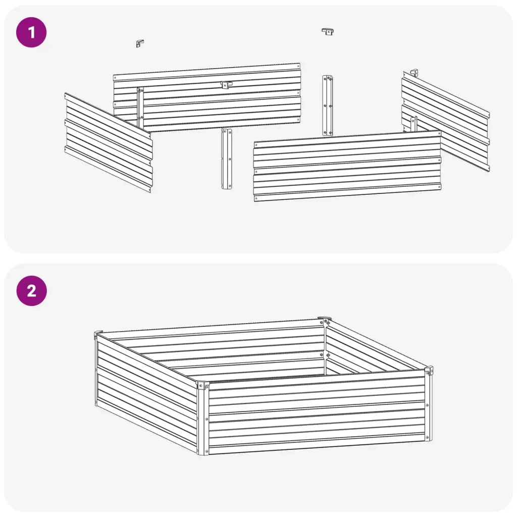 Letto rialzato da giardino Argento 100 x 80 x 24 cm 8006467