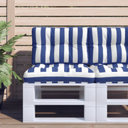 Cuscini per Pallet 2 pz Strisce Blu e Bianche in Tessuto 360660