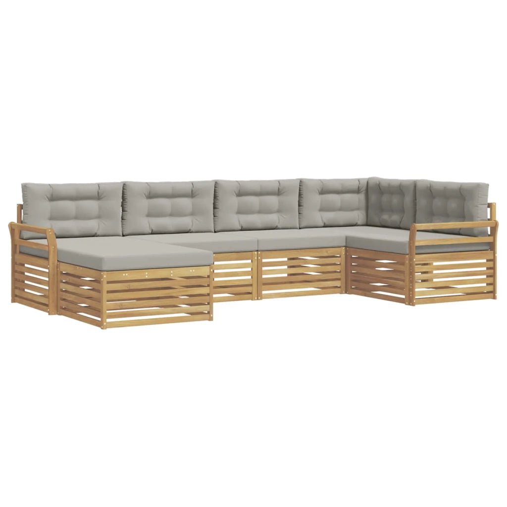 Set di divani da esterno 6 pcs Bianco e Grigio Chiaro 3390766