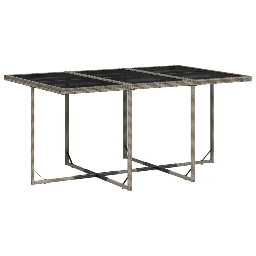 Set da Pranzo da Giardino 11pz con Cuscini in Polyrattan Grigio 3277915