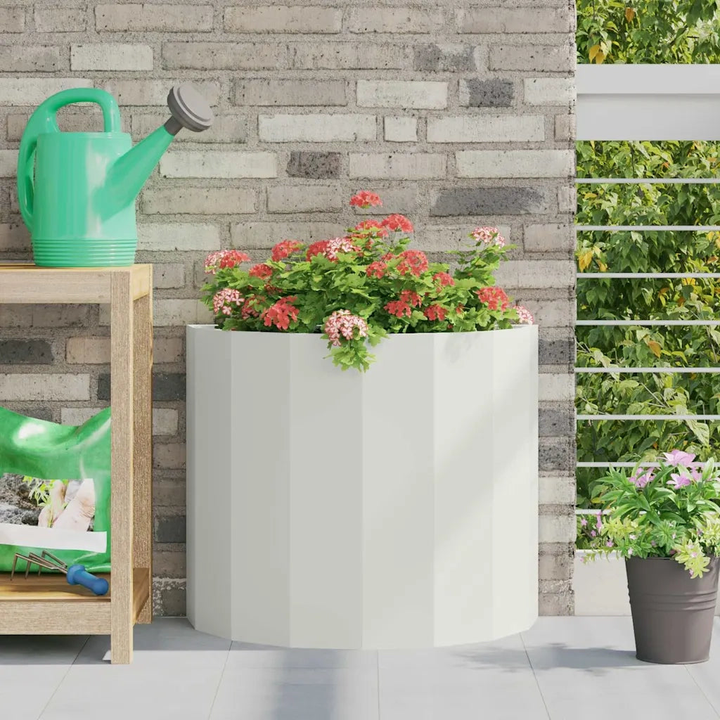 Fioriera | Cassetta per fiori | Vaso Bianco 60 x 30 x 50 cm Acciaio