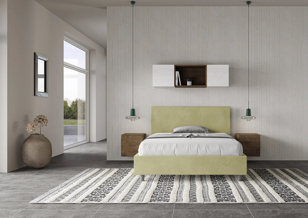 Letto Matrimoniale Francese 140x200 cm con Rete Adele Tè Verde