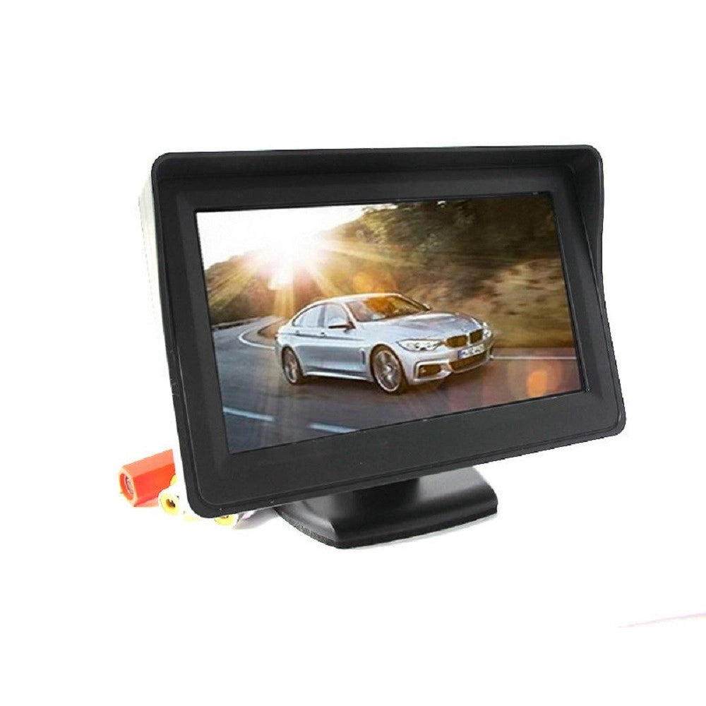 Trade Shop - Monitor Portatarga Con Telecamera E Sensori Di Parcheggio Monitor Da 4.3" -