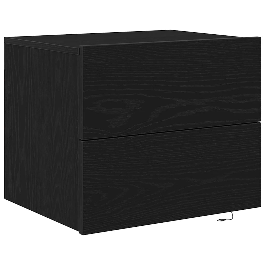 Armadio da Notte Rovere Nero 50 x 39 x 41 cm Legno multistrato 863076