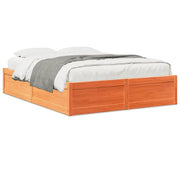 Letto matrimoniale | Letto per adulti | Letto senza Materasso Marrone Cera 140x190 cm in Legno di Pino