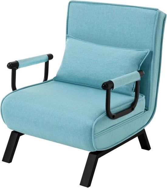Sdraiogatto Trifunzionale - Poltrona con Schienale Regolabile & Cuscino Rimovibile - Sdraiogatto, Divano e Letto in Uno - Rivestimento in Tela - Per Salotto, Camera da Letto o Appartamento - 65x78x75 cm - Blu