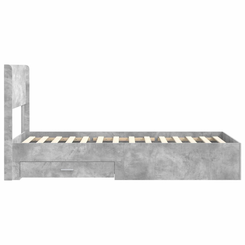 Struttura del letto con stoccaggio e testata Grigio Cemento 3414526