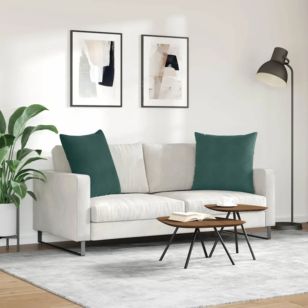 Cuscini da Divano 2 pcs Verde Scuro 60 x 60 cm Tessuto in Cords 42014016