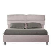 Letto matrimoniale con rete imbottito 160x210 microfibra glicine Nandy