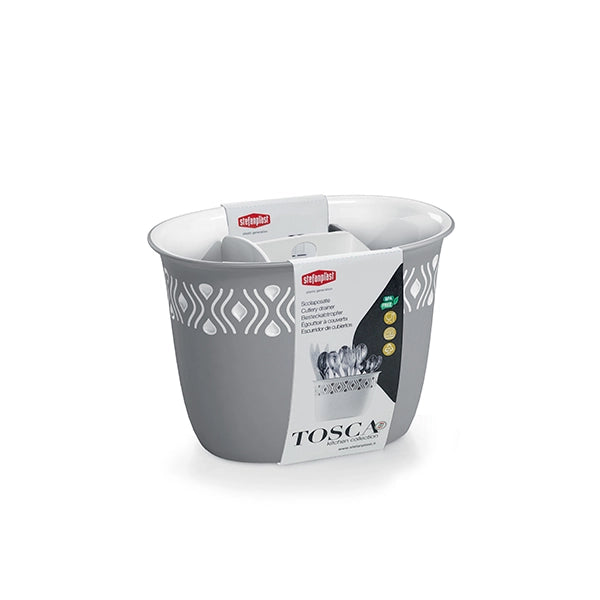 Scolaposate in Plastica Bianco Grigio Tosca 19,5 x 13,5 x 14 cm