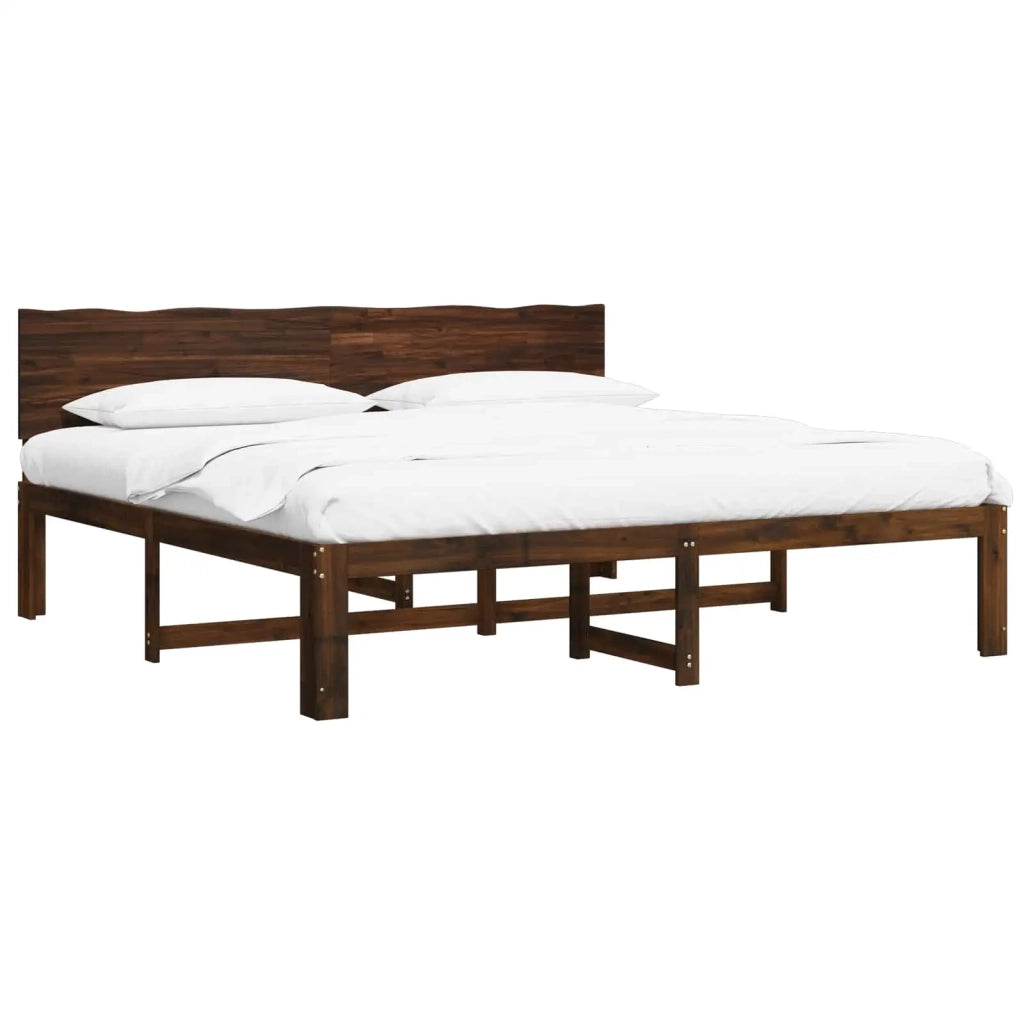 Letto matrimoniale con testiera ROSTOCK Marrone Scuro 3405458