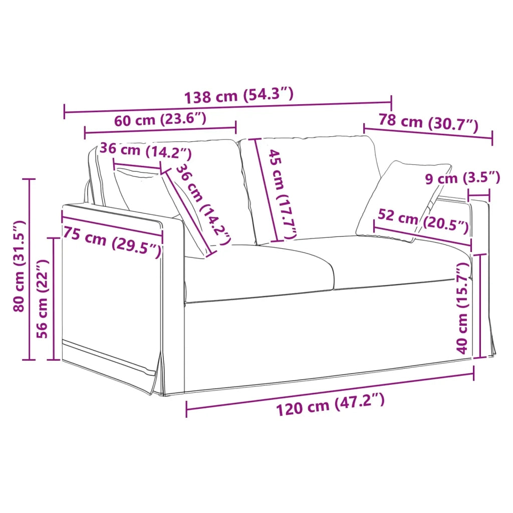 Set di divani 2 pcs Crema 138 x 78 x 80 cm Velluto 3407514